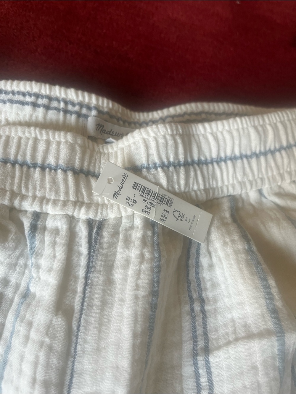 Madewell Untailored WideLeg Crop Pants Striped Lightspun Cotton - Picture 3 of 7